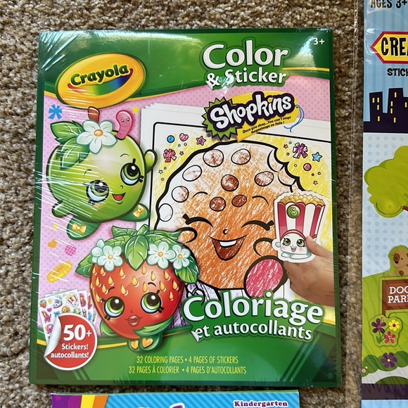 Crafts Crayola Shopkins Color & Sticker Book, Color & Shapes Book, Mosaic New - Picture 2 of 9